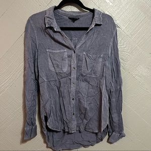 Rock and Republic Button Down Long Sleeve | distressed Bohemian | size M